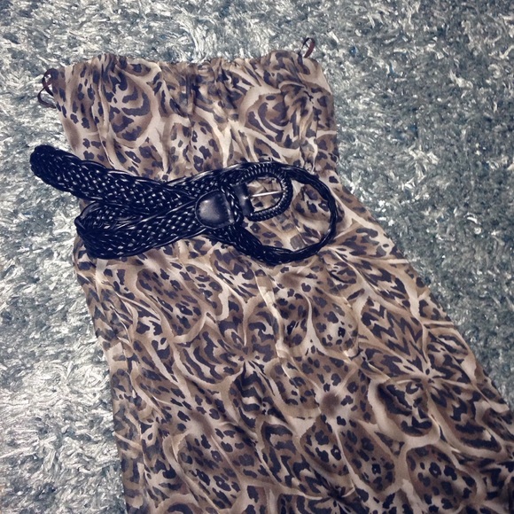 Leopard print floor length dress