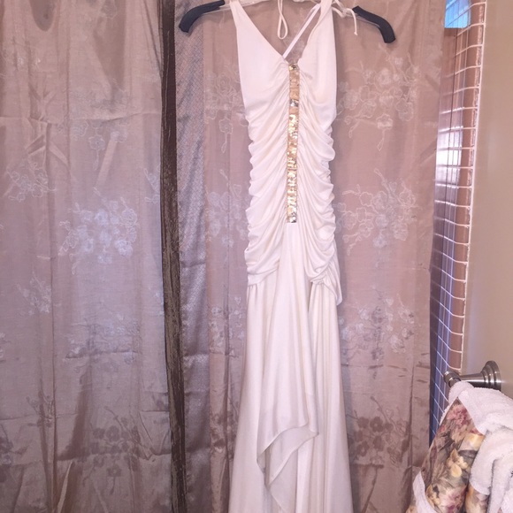 Used once white and gold dress