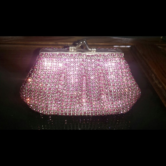 Pink Swarovski clutch