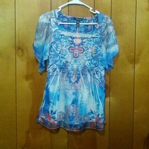 Cute boho top with flutter sleeves