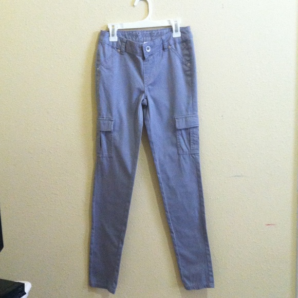 Grey Pants with side pockets.