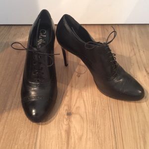 Black Cole Haan lace up bootie
