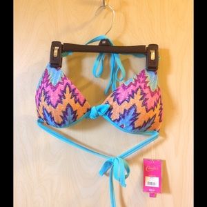 NWT Candie's Chevron Push-up Bikini Top