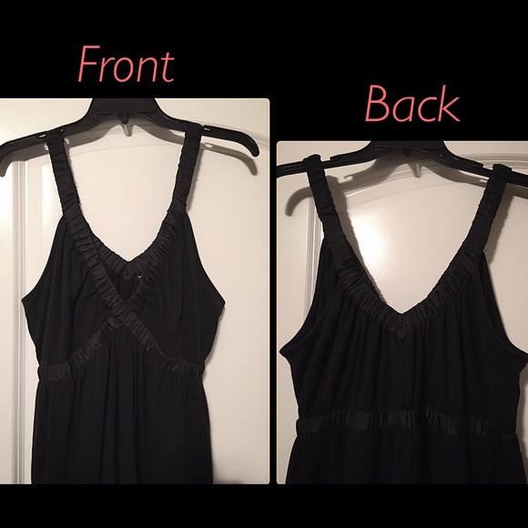 DONATED - Flattering Midi Length Black Sundress - Picture 2 of 3