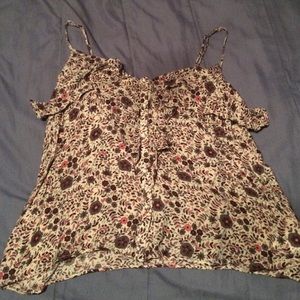 White, Pink, And Purple Floral Tank Top