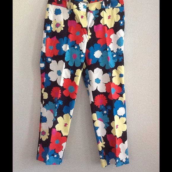 Ann Taylor Flower Pattern Ankle Pants