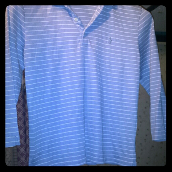 Heather gray 3/4 sleeve Polo shirt