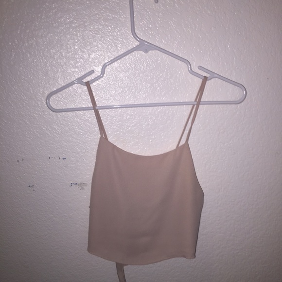 Brandy light pink bow tie crop tank