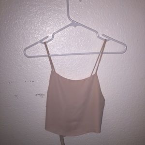 Brandy light pink bow tie crop tank