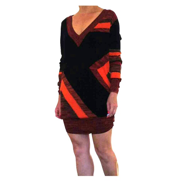 l.a.m.b. multicolor sweater mini dress