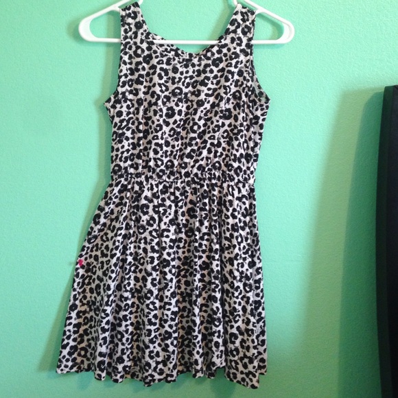 Black white and grey leopard dress