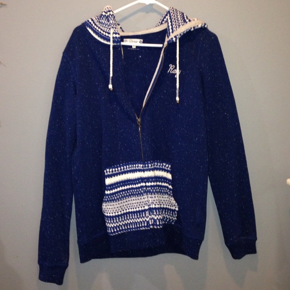 Roxy Medium Blue Zip-up Hoodie