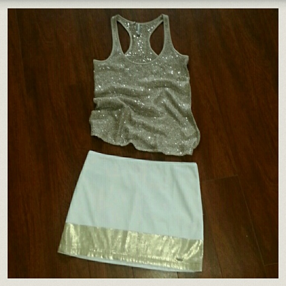 Skirt White & Gold Sequin - Picture 4 of 4