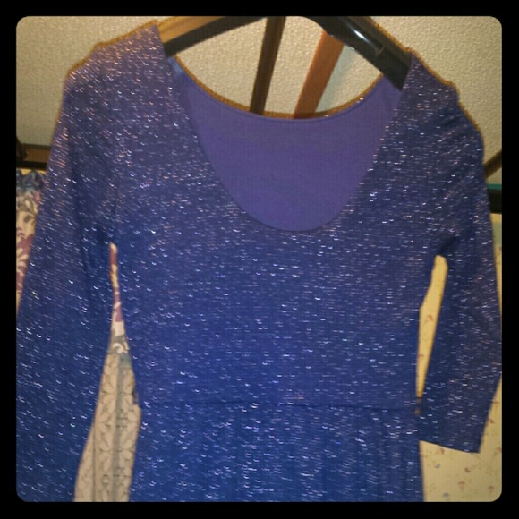 Skater navy blue glitter dress