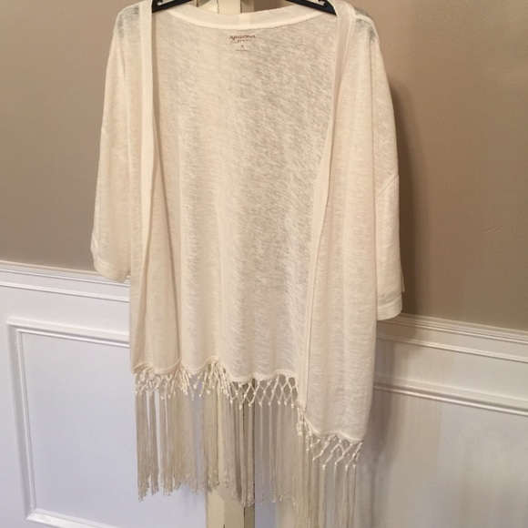 Arizona Jean Company Tops - Cream/off white fringe kimono.