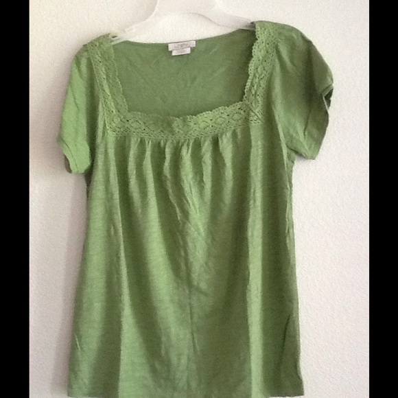Ann Taylor Green Causal Top