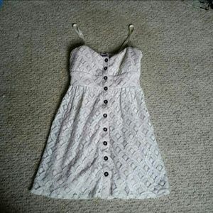 White lace button up dress.