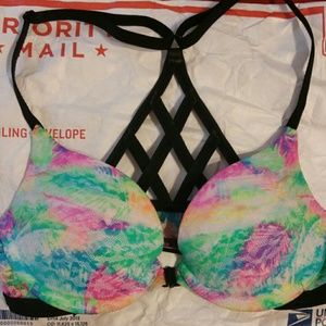 NWOT VS PINK racer back caged bra 32 B