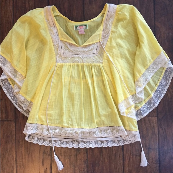 Yellow peasant top