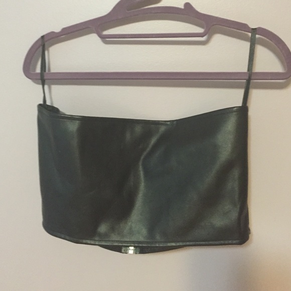 Faux Leather Bandeau Top