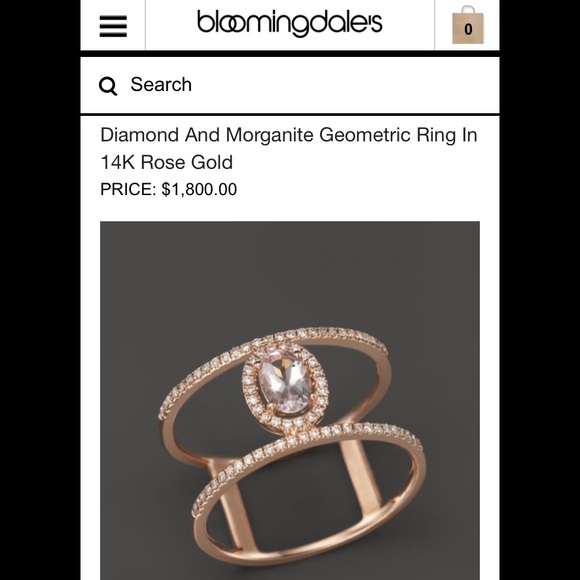 Rose Gold, Diamond, and Morganite Ring - Picture 3 of 4