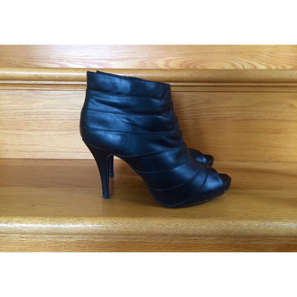 Black leather heels
