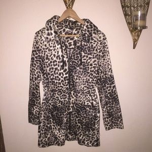 Dana Buchman trench coat leopard cheetah