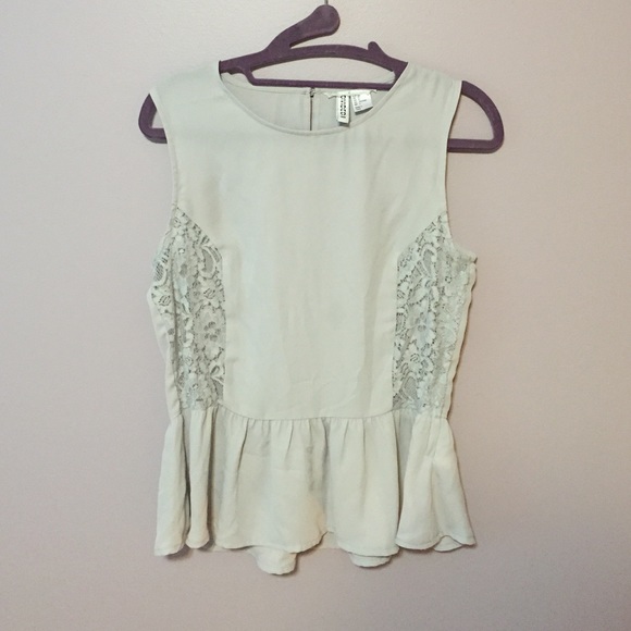Soft Grey Silk and Lace Top