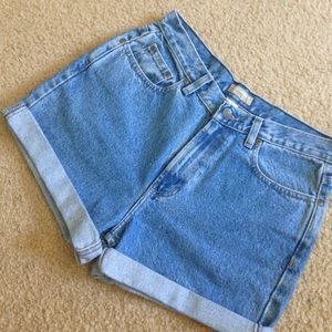 High waisted denim shorts