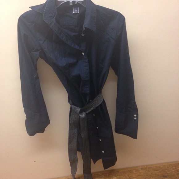 Navy blue shirt dress with belt size 6