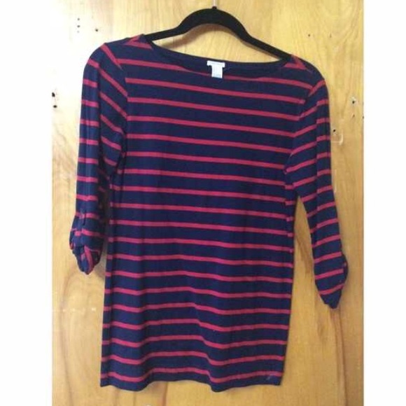 NWOT Striped 3/4 Tee - Picture 2 of 4
