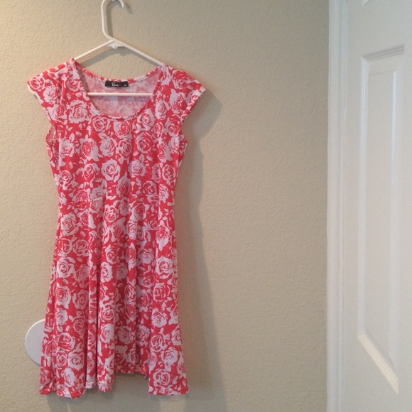 Pink Floral Skater Dress