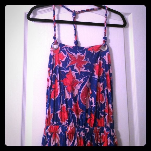 Blue floral maxi dress