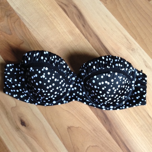 Victoria's Secret black&white polka dot bikini top