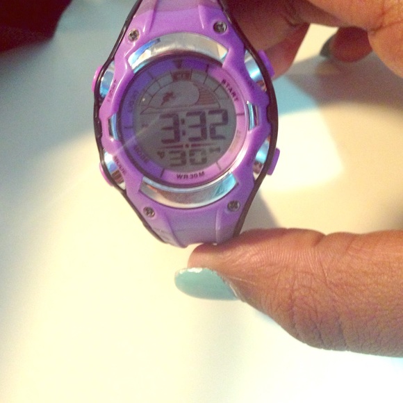 Purple digital watch