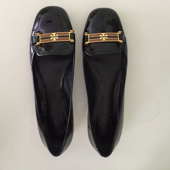 Tory Burch black patent leather flats