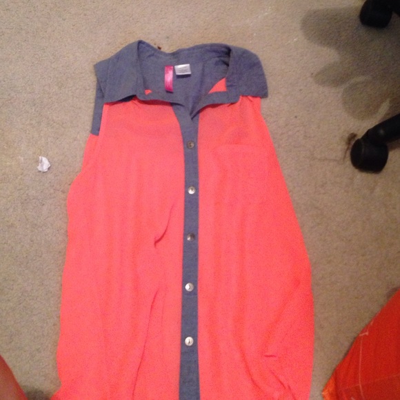 Bright coral w/ denim 8$