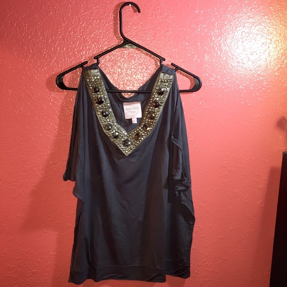 Jeweled Neckline Top