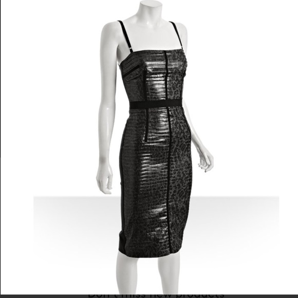 D&G
Gray Metallic Animal Print Stretch Silk Dress
