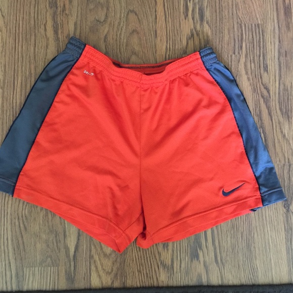 Gray and orange Nike dri-fit shorts