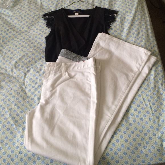 White Banana Republic Flare Jeans Size 30P
