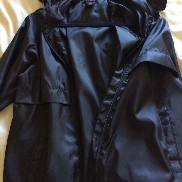 Black windbreaker