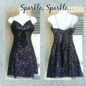 Little Black Sequined Cache Cocktail Dress Little Black Sequined Cache Cocktail Dress