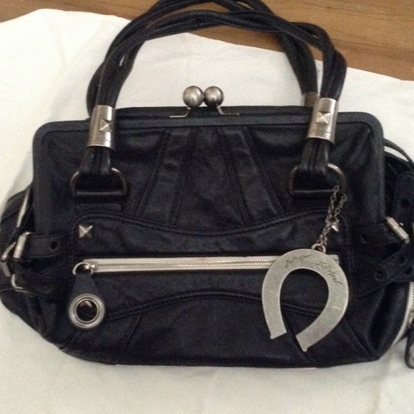 Very cute betsy Johnson  black purse large 16 x5