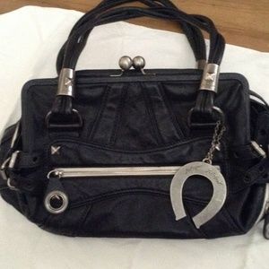 Very cute betsy Johnson  black purse large 16 x5