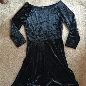 Crushed velvet skater dress