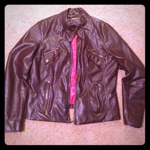 Brown Faux Leather Jacket