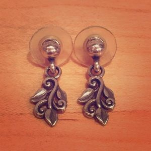 Brighton Silver Leafy Dangle Earrings