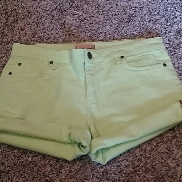 Sanctuary Stretch Lime green Denim Shorts.