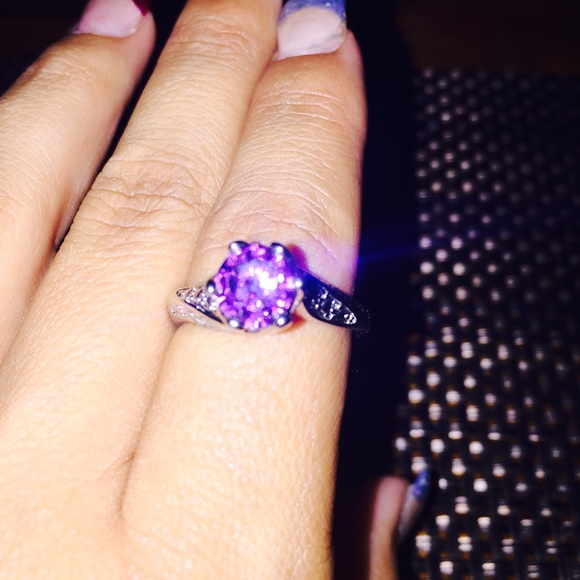 Sterling silver purple Gem ring Bebe worn